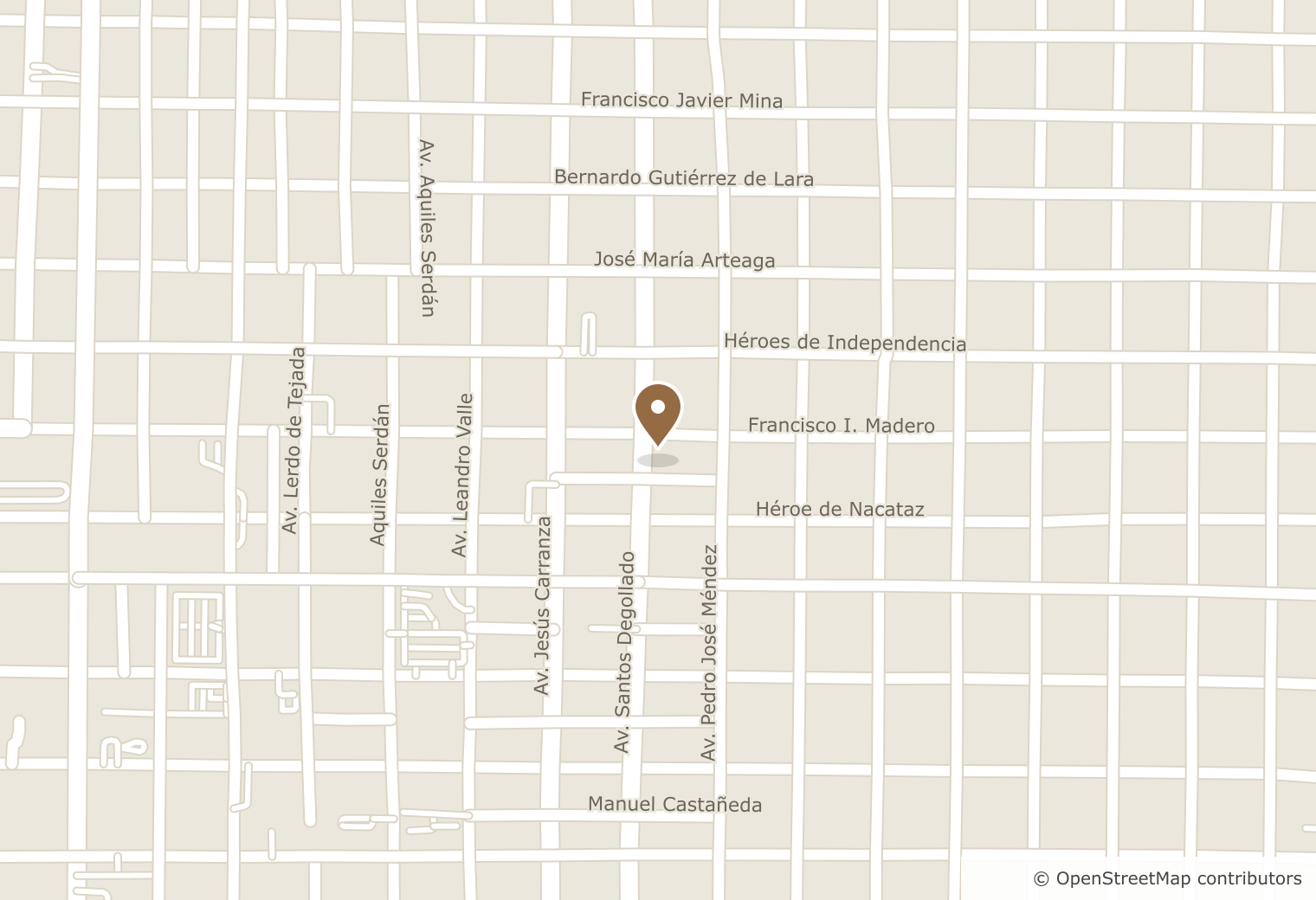 Mapa de la ubicación del consultorio en Nuevo Laredo
