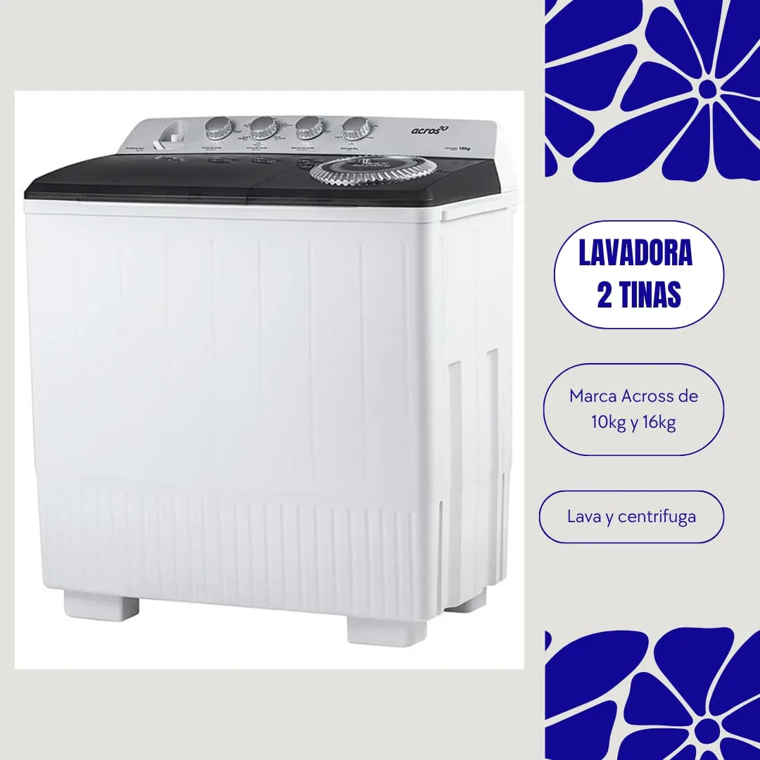 LAVADORA 2 TINAS DE 16KG ACROSS